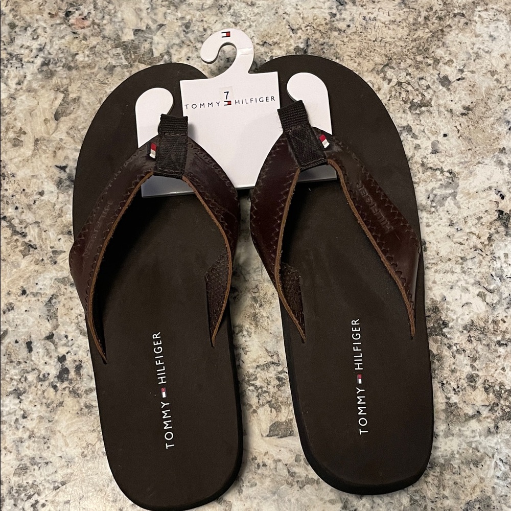 Tommy Hilfiger Dark Brown Men's Flip Flops
